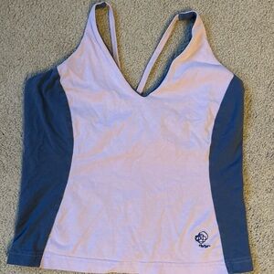 Patagonia Pink and Blue V-Neck Top
